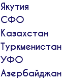 Якутия СФО Казахстан Туркменистан УФО Азербайджан