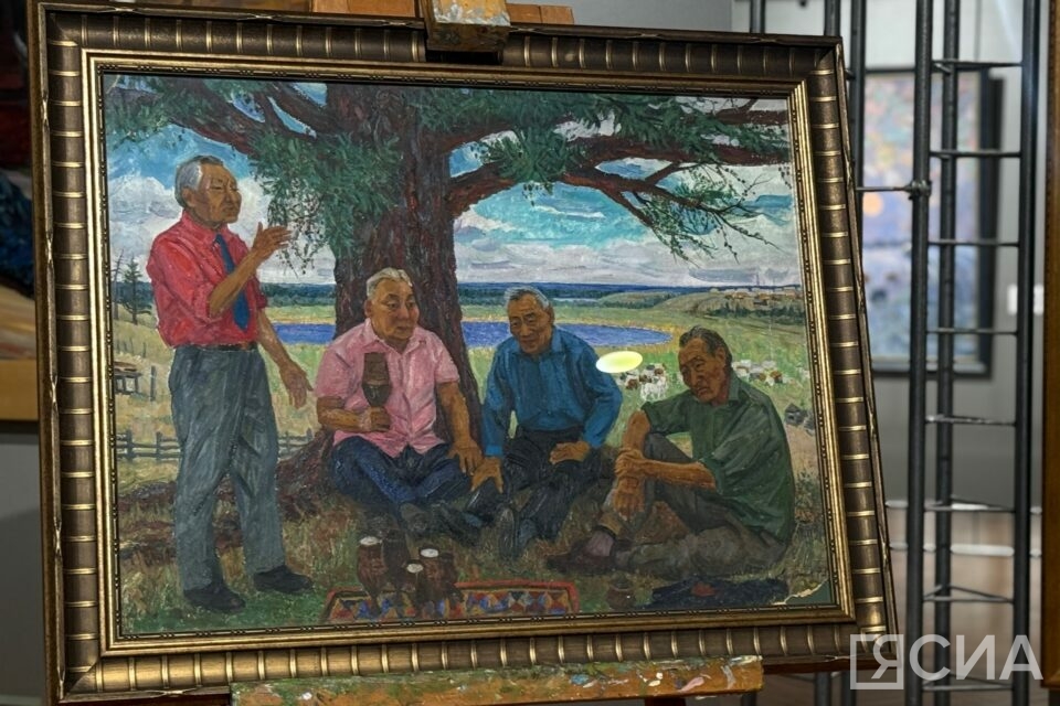 Представлена ранняя версия картины «Народные писатели Якутии» Афанасия Осипова